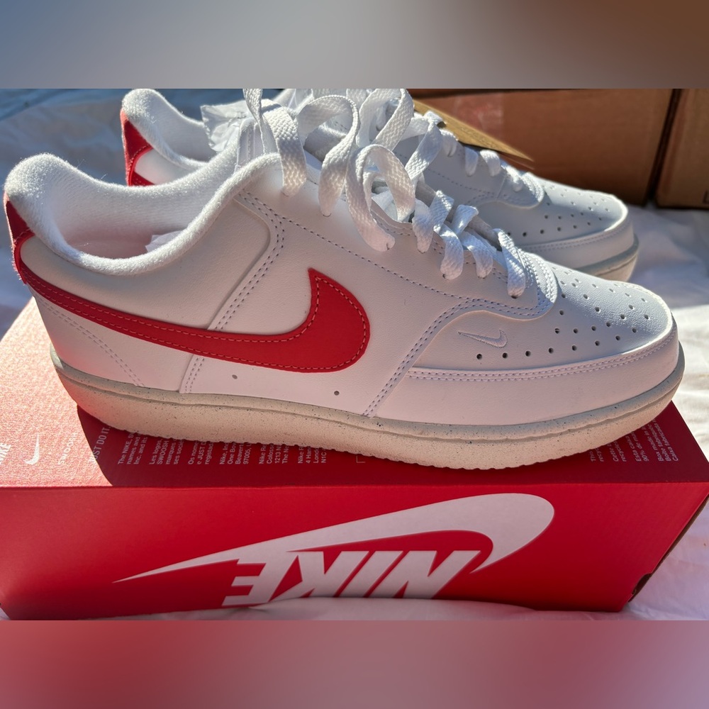 Nike Court Vision low White and Orange Sneakers Classic Design